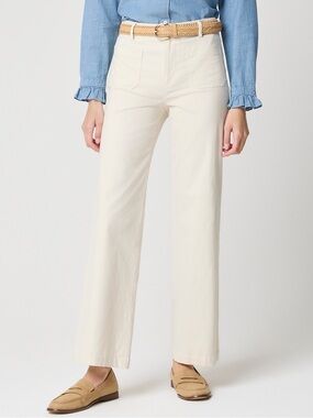 J Crew Factory women’s Lizzie wide-leg pant tall natural cream Size 24T NWT